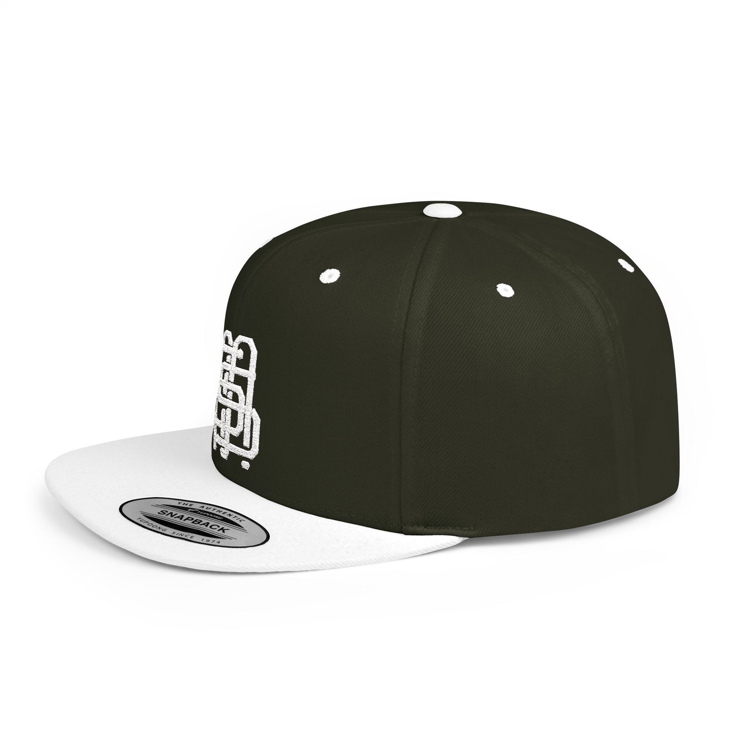 Embroidered Flat Bill Snapback