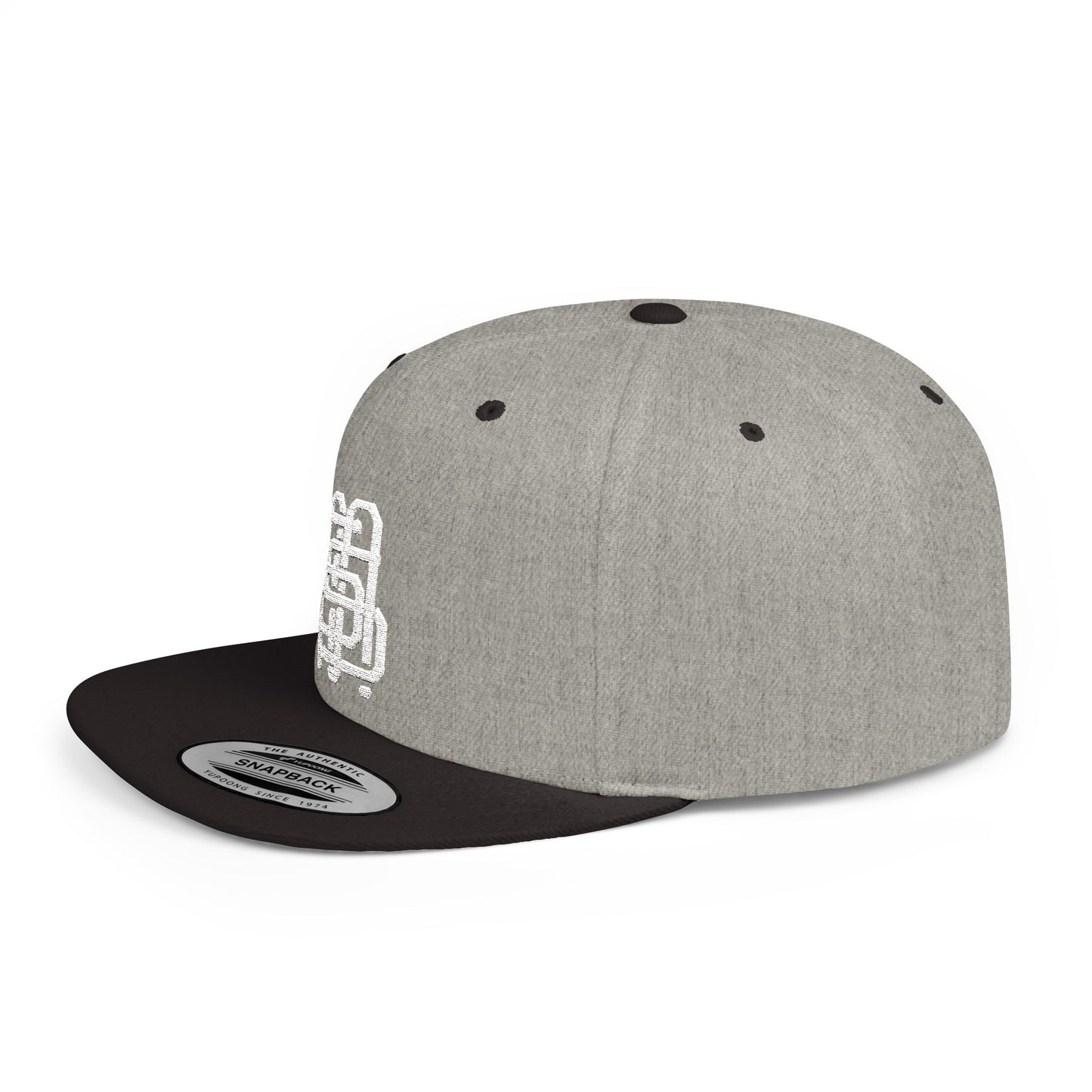 Embroidered Flat Bill Snapback