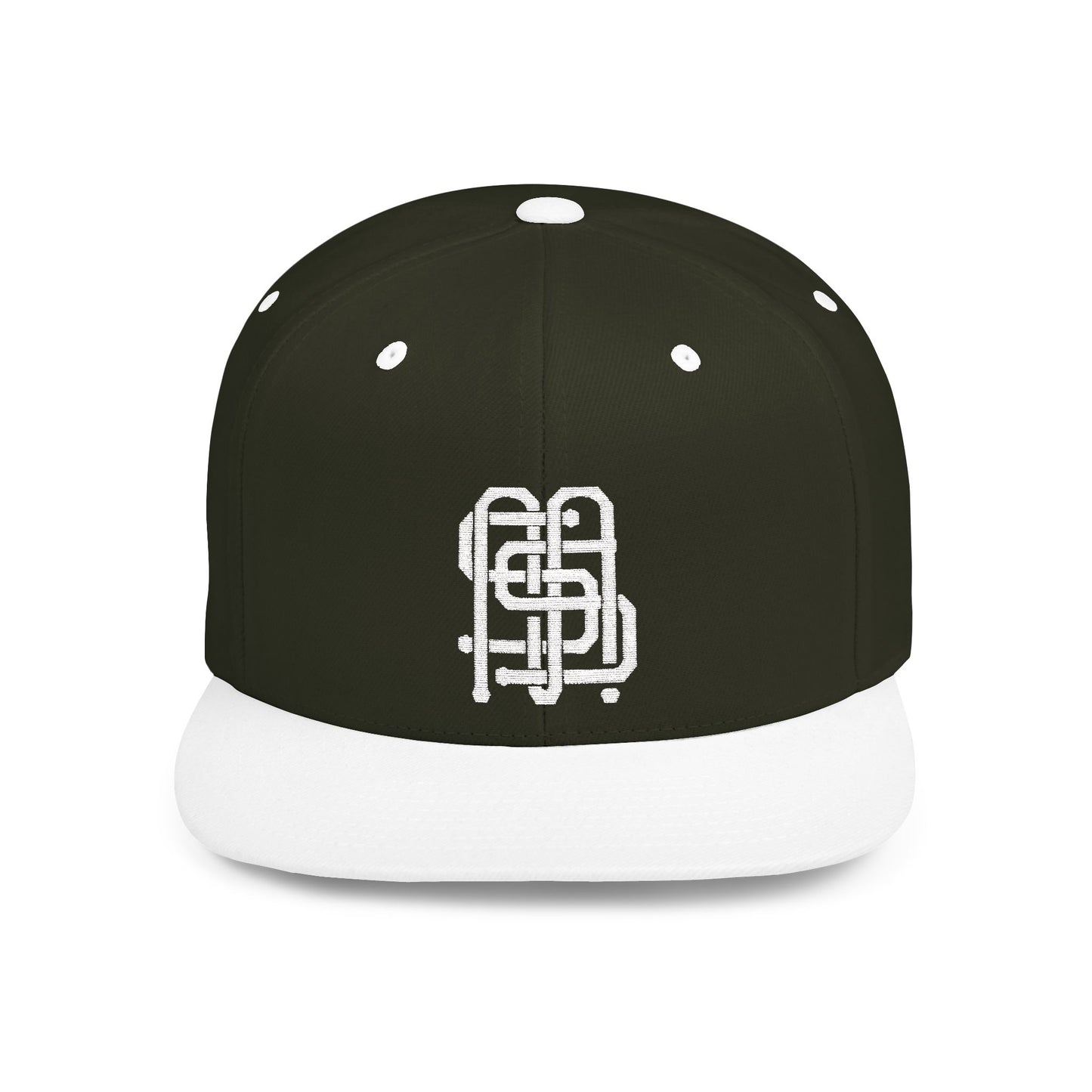 Embroidered Flat Bill Snapback
