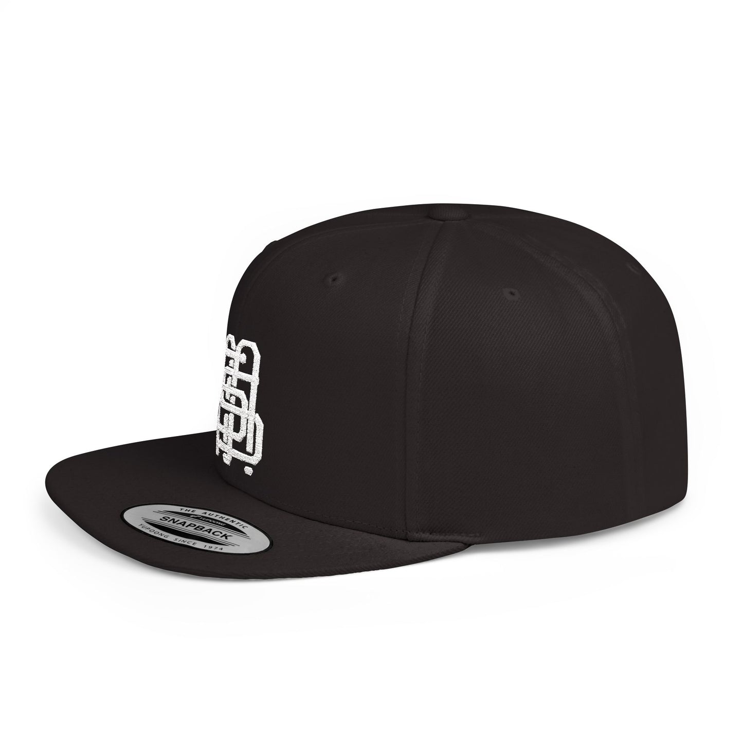 Embroidered Flat Bill Snapback
